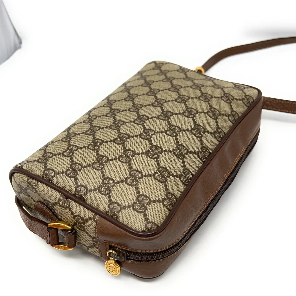 Gucci Brown GG Canvas Crossbody with Green-Red Web Stripe - Picture 11 of 15